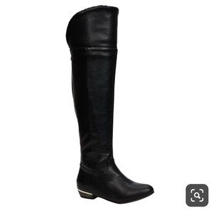Over the knee tall black boots